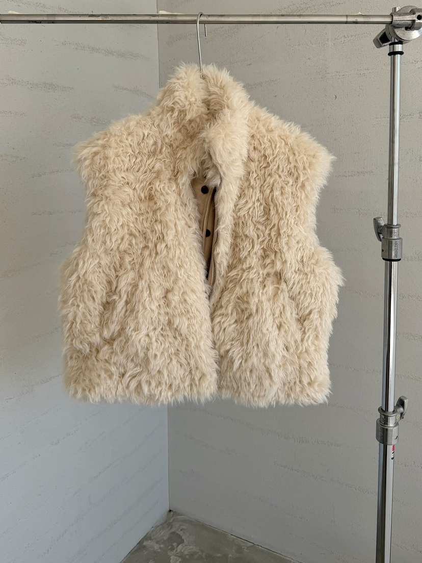 URBANE cloth韓國代購26秋冬毛絨立領層疊馬甲立領疊穿無袖URBANE cloth馬甲