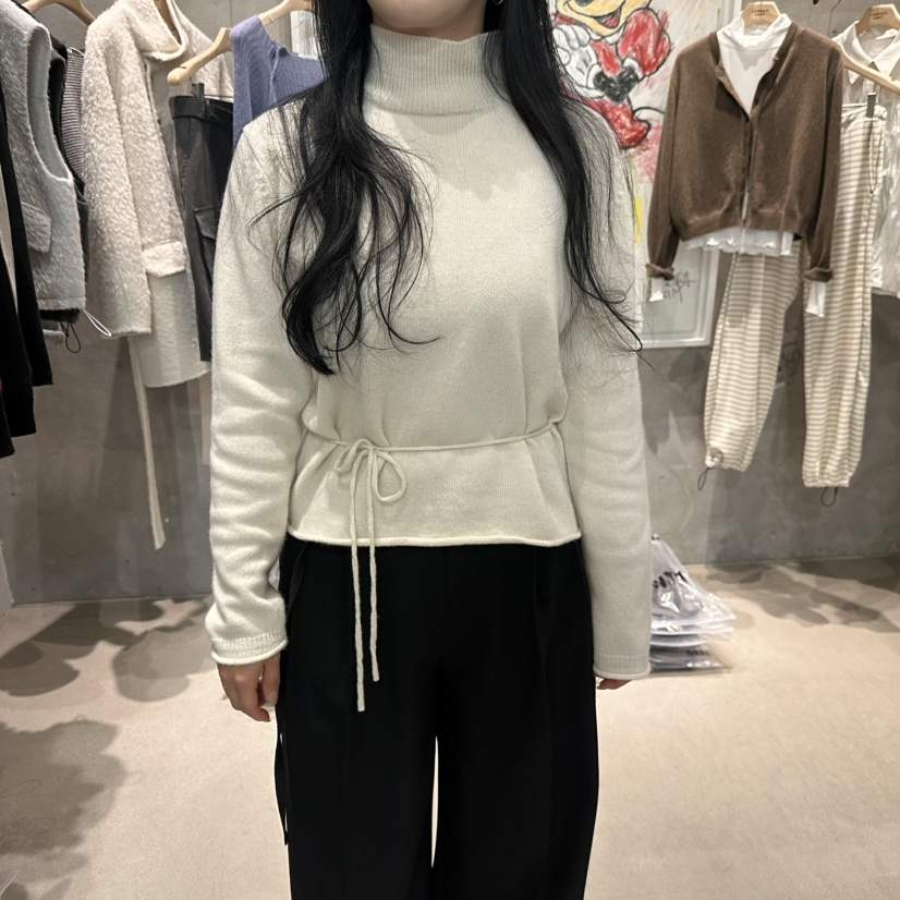 LAMAGIEPIE/LAMAGIE GREY東大門代購26秋冬系帶收腰針織衫系帶LAMAGIEPIE/LAMAGIE GREY針織衫