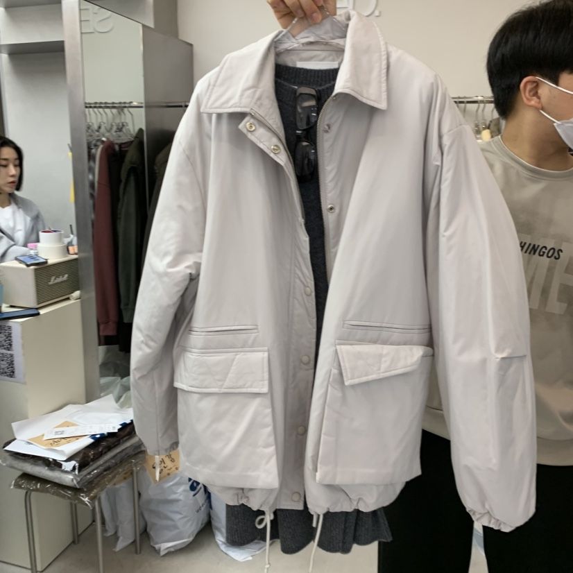 SEeD-SOBORO東大門實拍26秋冬翻領絎縫短款棉服不含棉不含內搭SEeD-SOBORO短款棉服