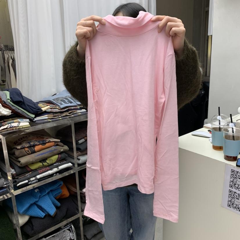 SEeD-SOBORO韓國代購26秋冬高領長袖內搭T恤長袖T恤高前后兩穿SEeD-SOBORO長袖T恤